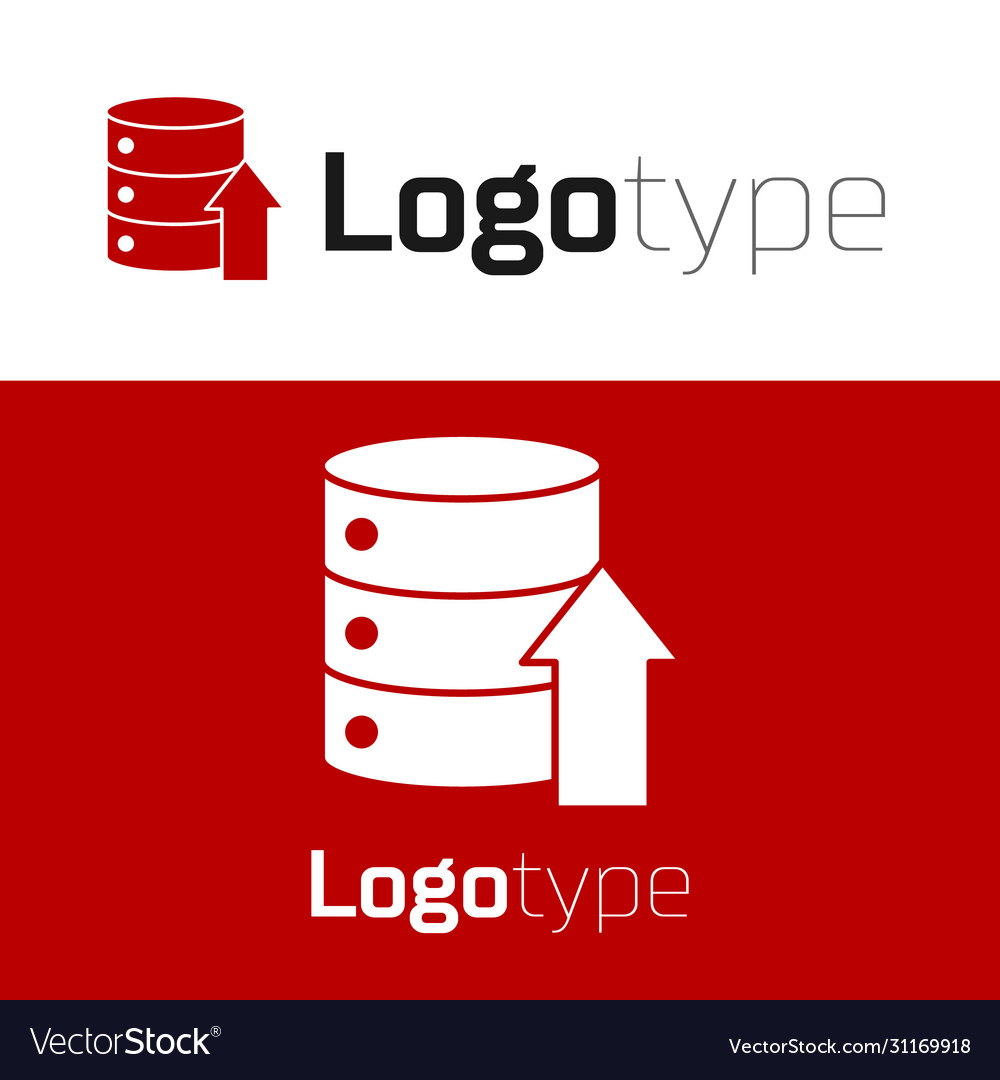 Red server data web hosting icon isolated