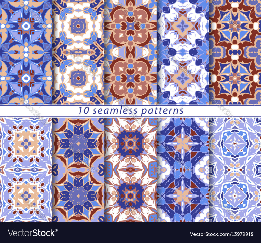 Set of seamless pattern vector image Set of seamless pattern