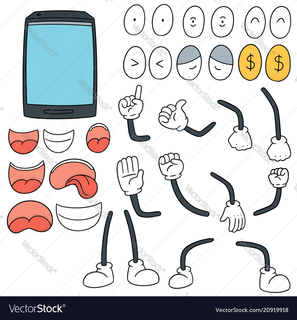 Set of smartphone cartoon