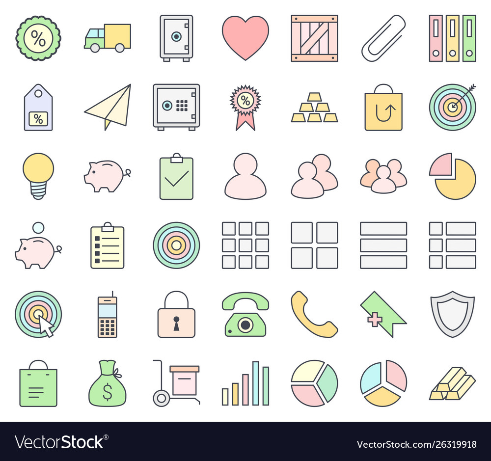 Thin Line Icon Set - Web & Digital