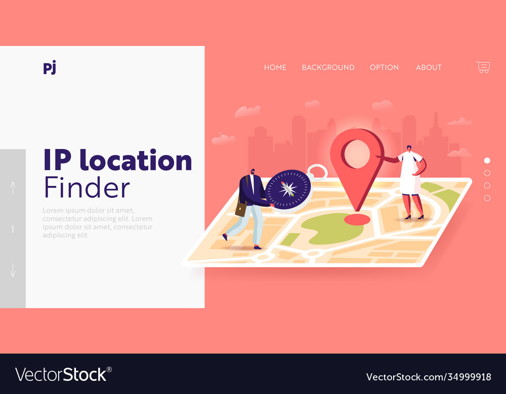 Tiny characters orienteering at huge paper map vector image Tiny characters orienteering at huge paper map