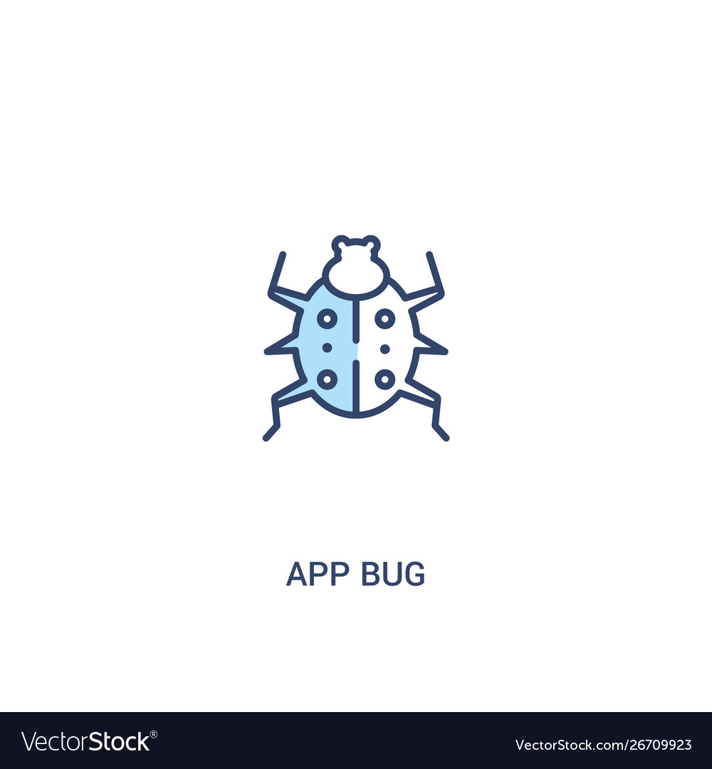 App bug concept 2 colored icon simple line vector image App bug concept 2 colored icon simple line