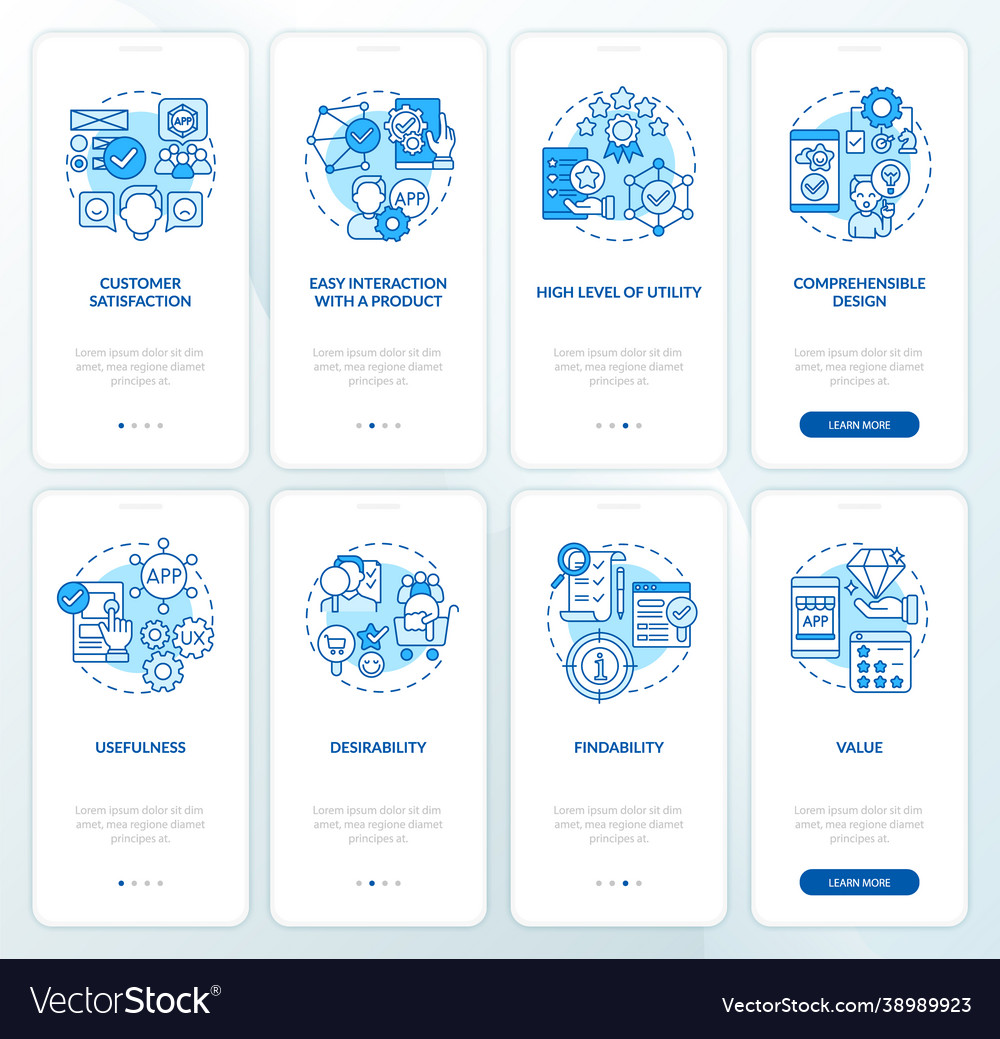 Application development onboarding mobile app Vector Image Application development onboarding mobile app