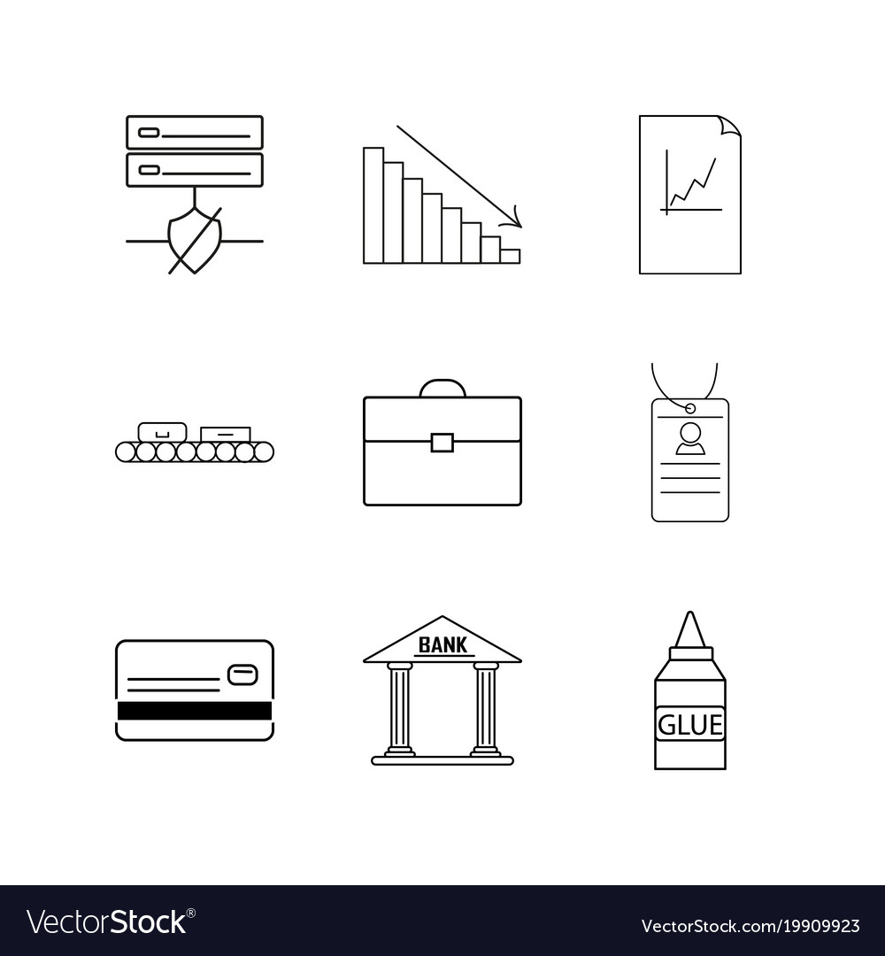 Business linear icon set simple outline icons