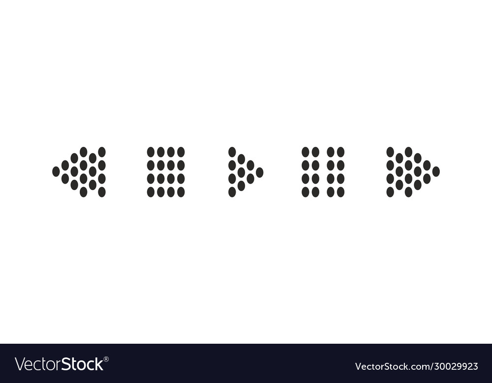 Buttons from dots for media player previous play vector image Buttons from dots for media player previous play