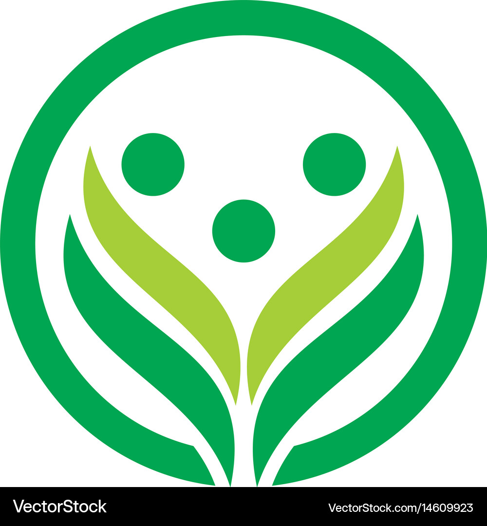 Circle leaf logo concept Royalty Free Vector Image