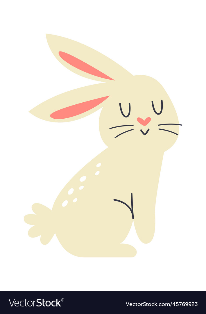 Cute easter bunny flat icon animal run