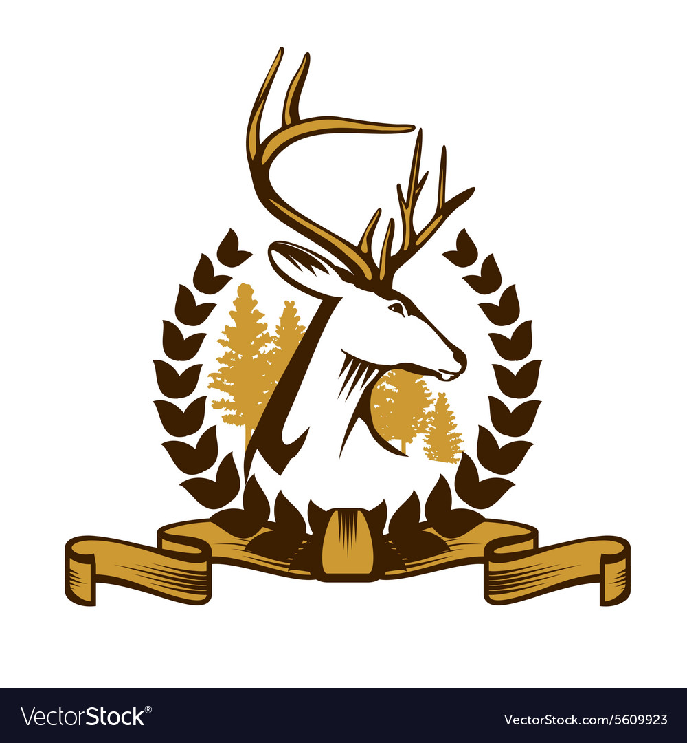 Deer emblem Royalty Free Vector Image - VectorStock