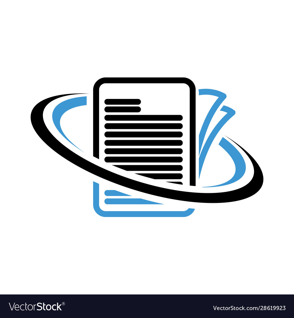 Document icon isolated on white background from vector image Document icon isolated on white background from