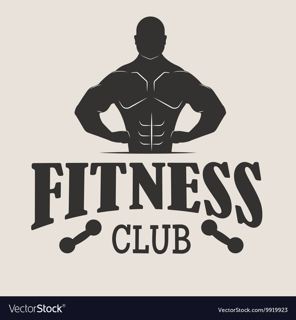 Gym fitness symbols badge Royalty Free Vector Image