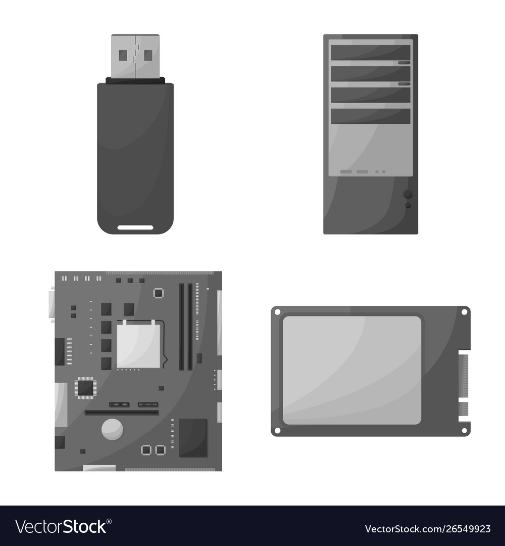 Isolated object desktop and technology symbol vector image Isolated object desktop and technology symbol
