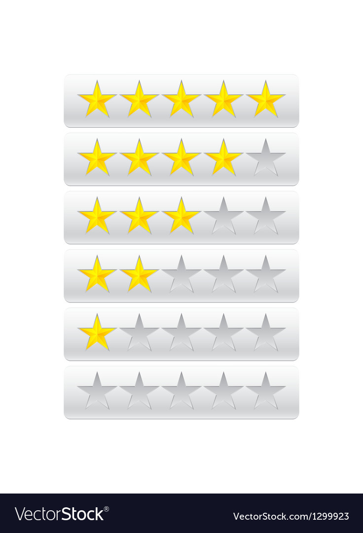 Isolated Rating Stars on Gray Background