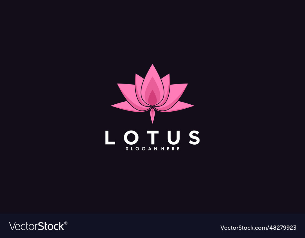 Lotus logo design with creative concept premium Vector Image