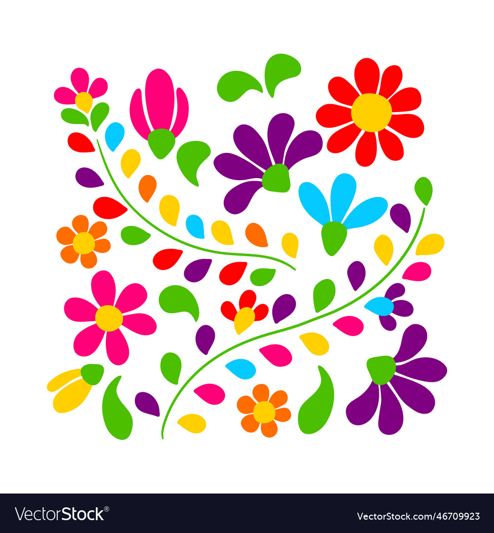 Mexikanische Blumenstickerei Ornament