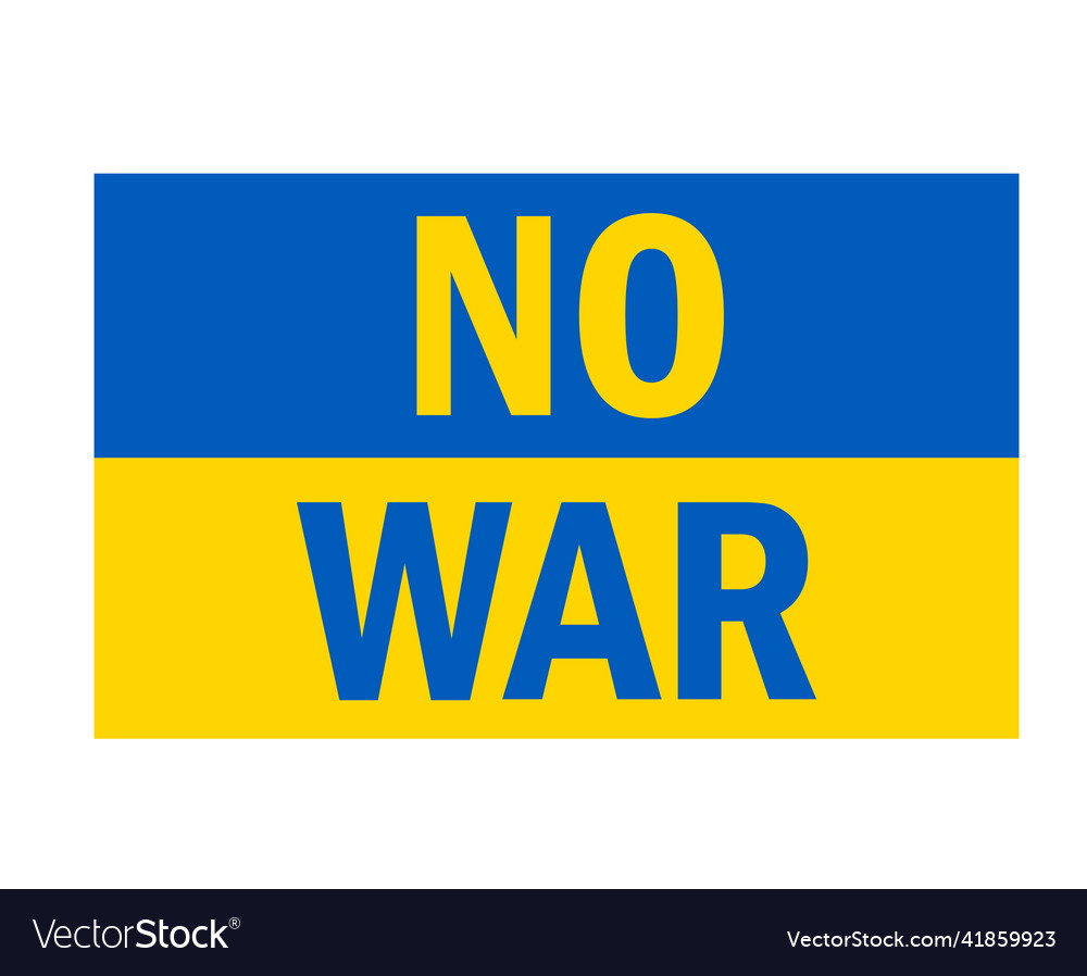 No war with ukraine flag ribbon emblem abstract Vector Image