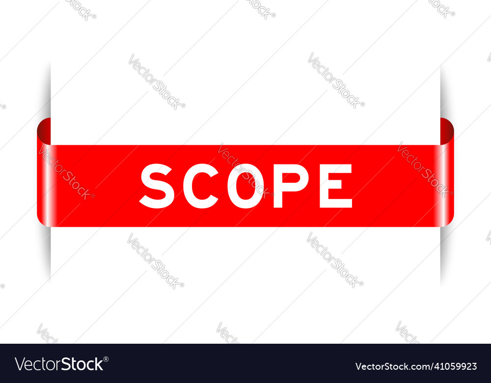 Red color inserted label banner with word scope Vector Image Red color inserted label banner with word scope
