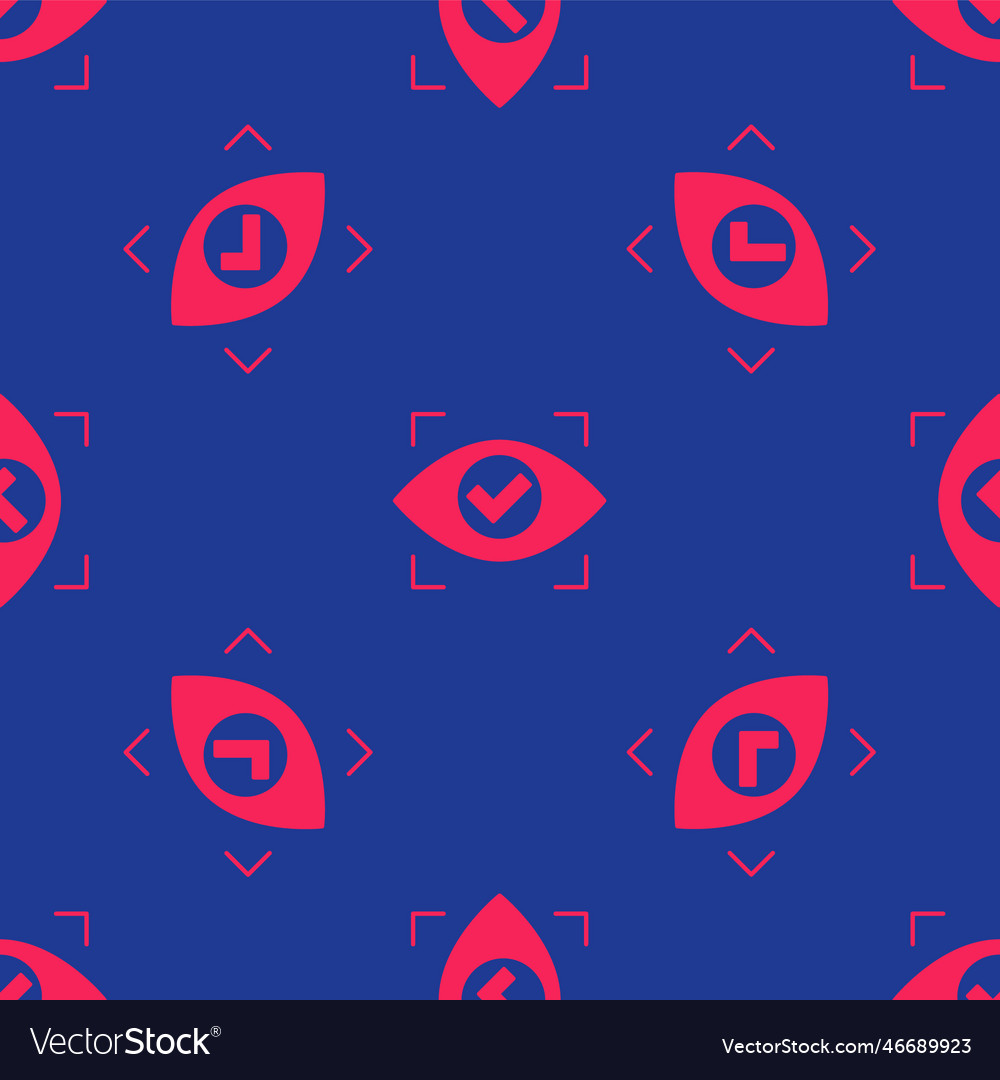 Red eye scan icon isolated seamless pattern