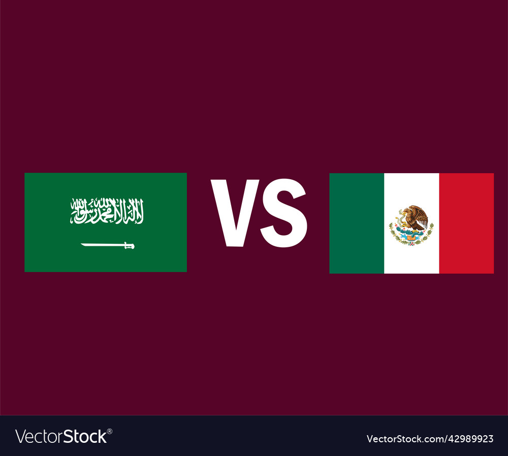 Saudi arabia and mexico flag emblem symbol design