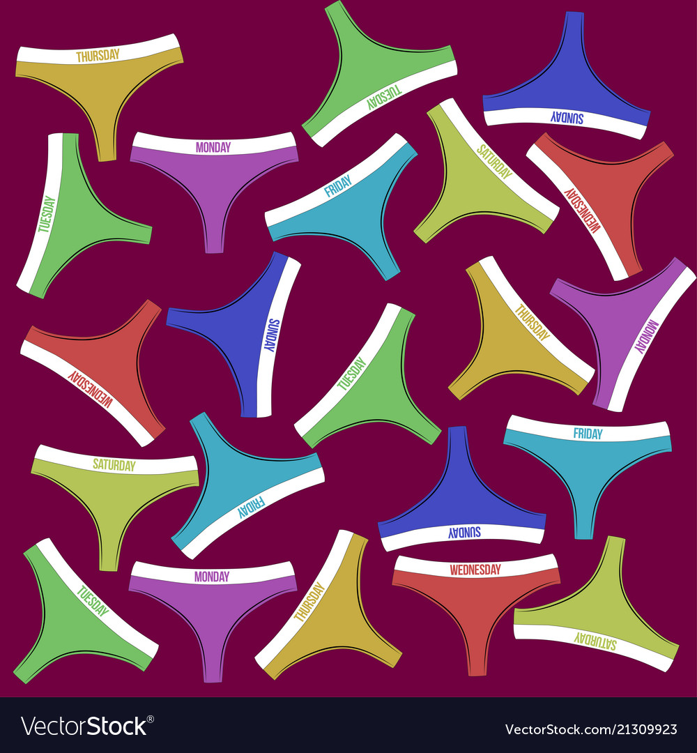 Seamless pattern with panties in different colors