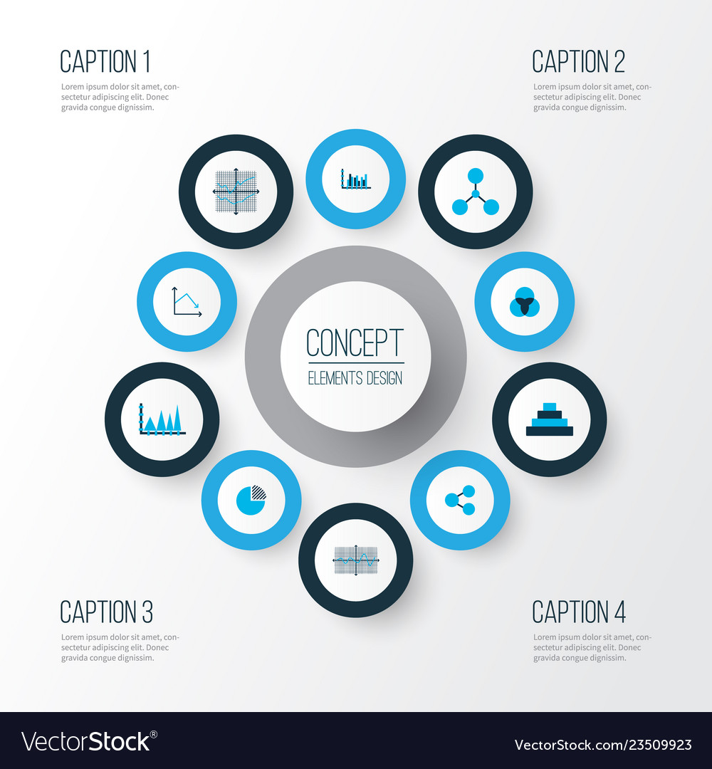 Set of graphs diagrams and statistics icons vector image Set of graphs diagrams and statistics icons