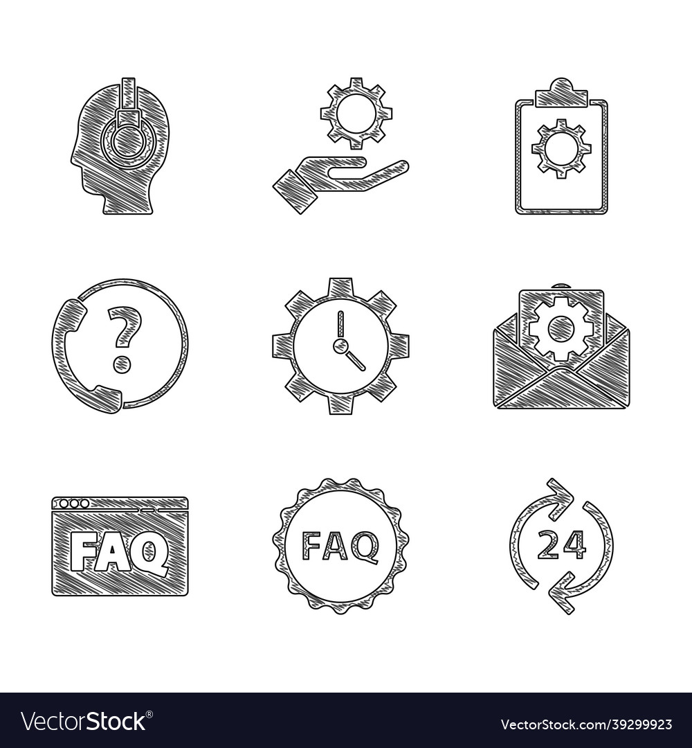 Set time management label with text faq