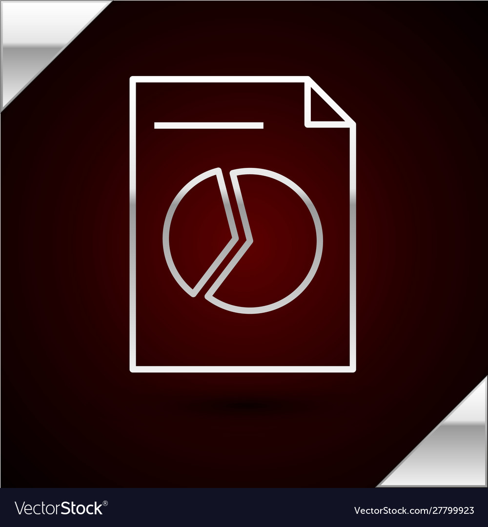 Silver line document with graph chart icon