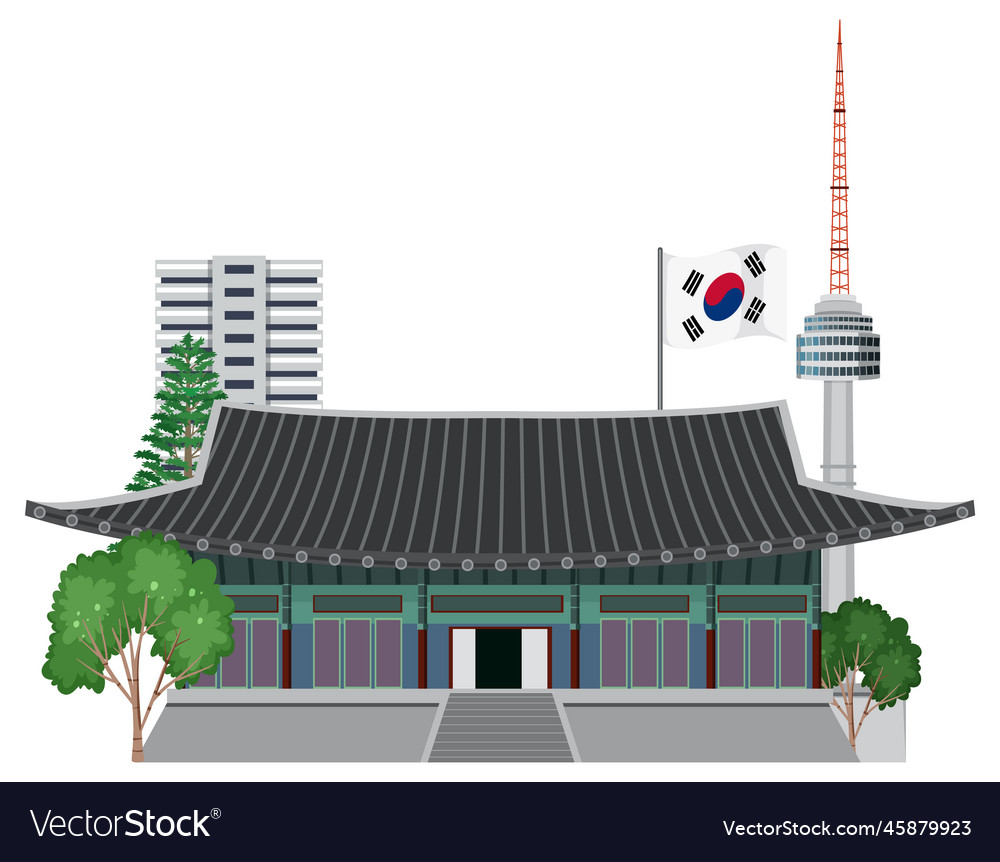 South korea famous landmark element Royalty Free Vector