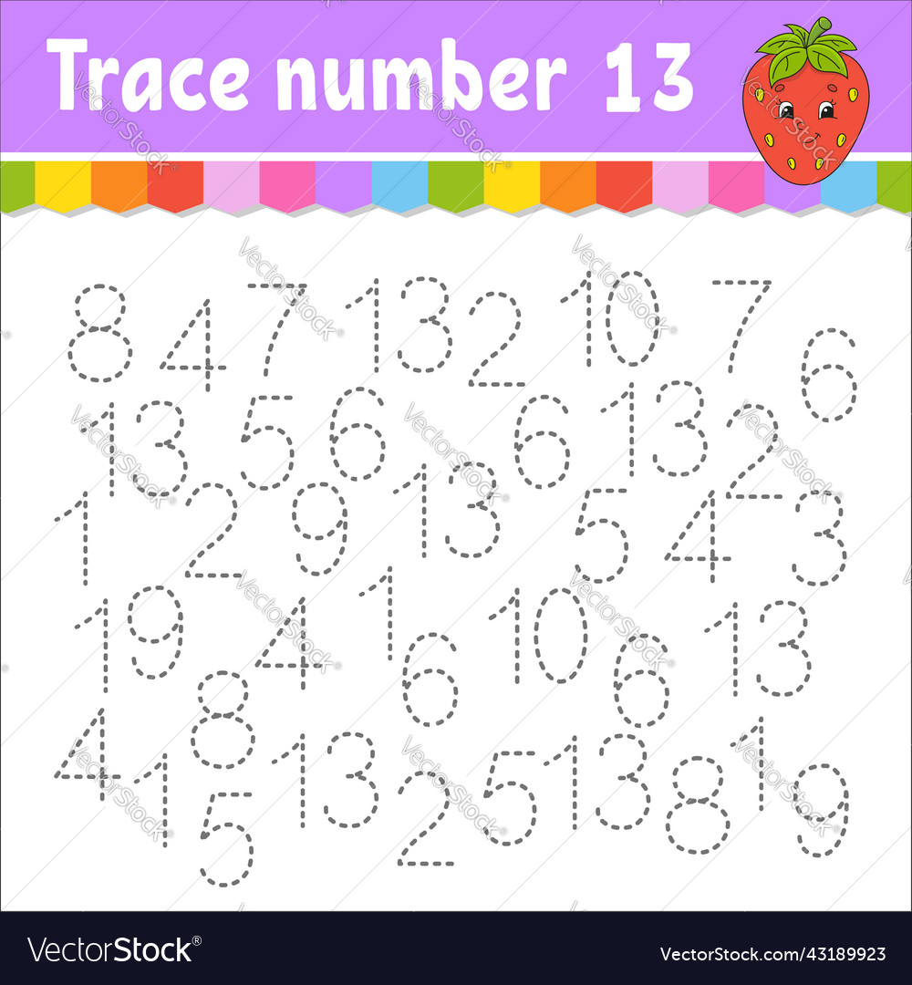 Trace number handwriting practice learning