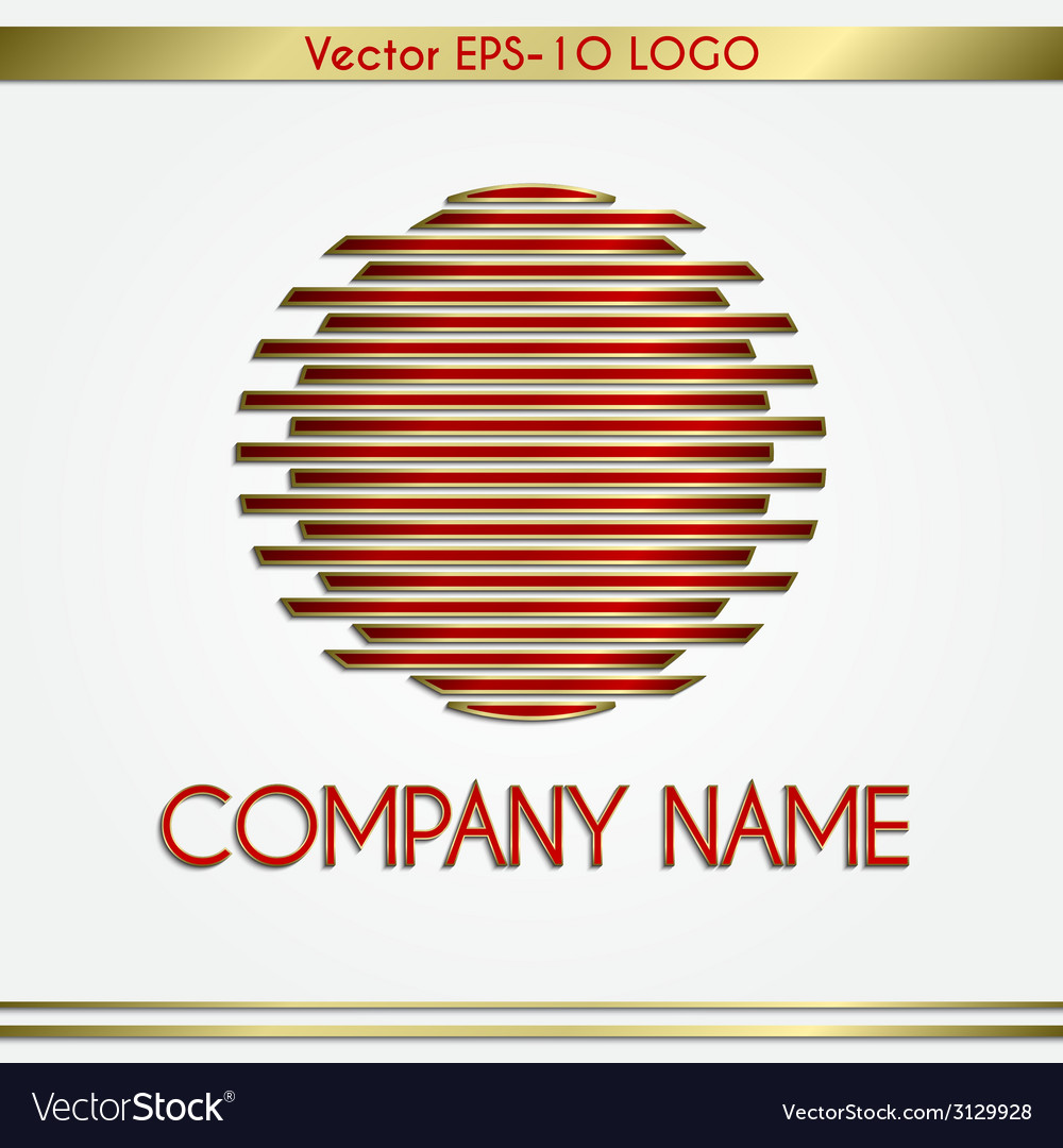 Abstract company name red and gold round logo