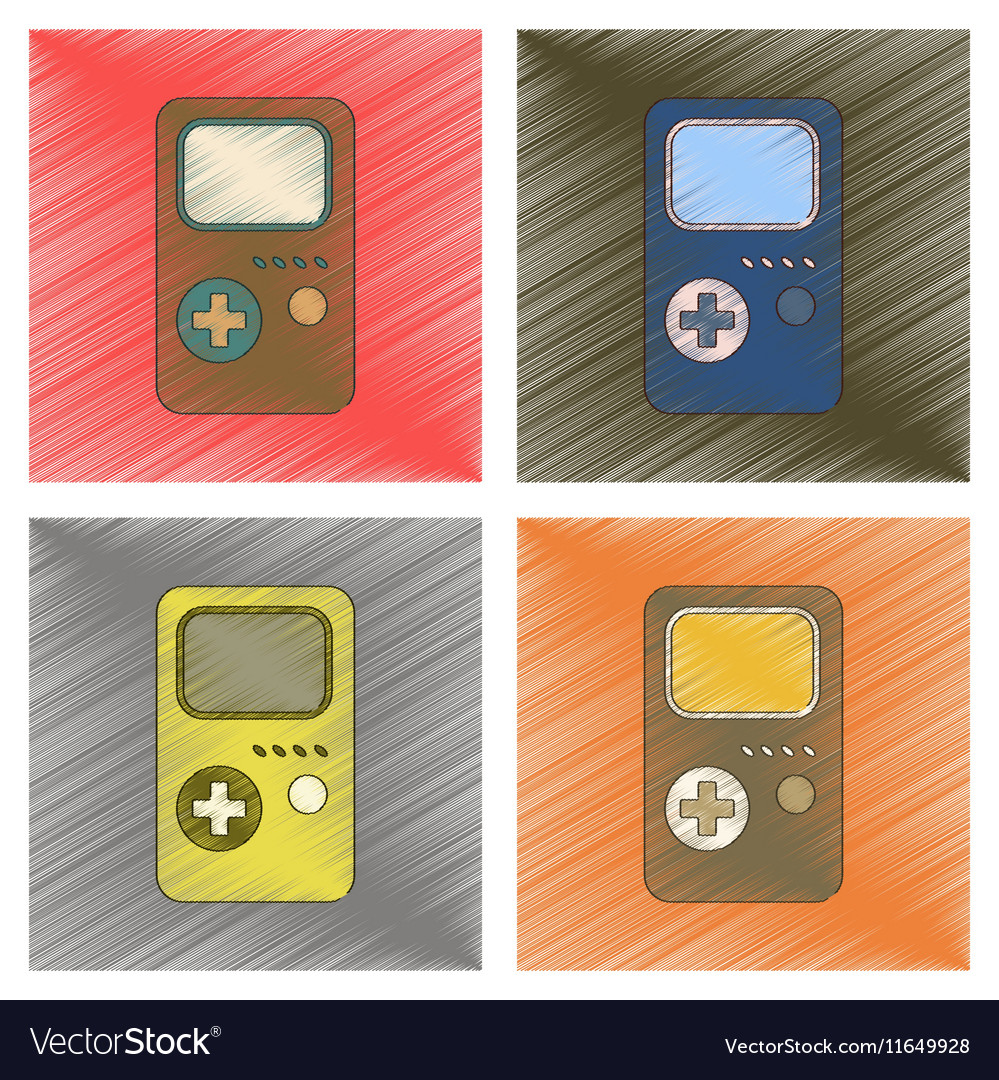 Assembly flat shading style icon technology game