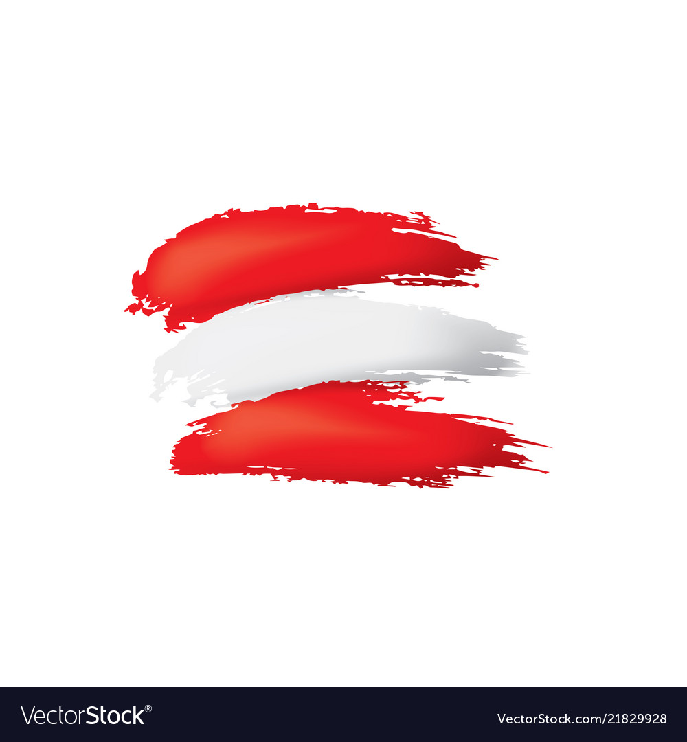 Austria flag on a white