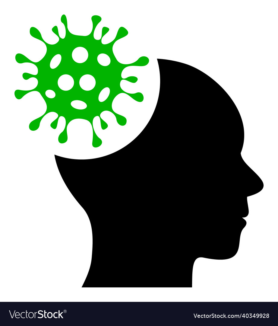 Brain infection flat icon symbol