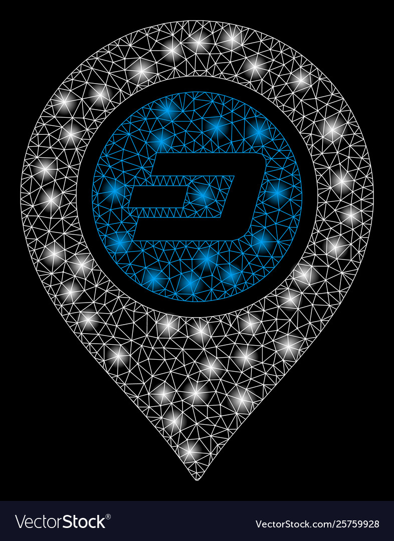 Bright mesh carcass dash map pointer with flash vector image Bright mesh carcass dash map pointer with flash