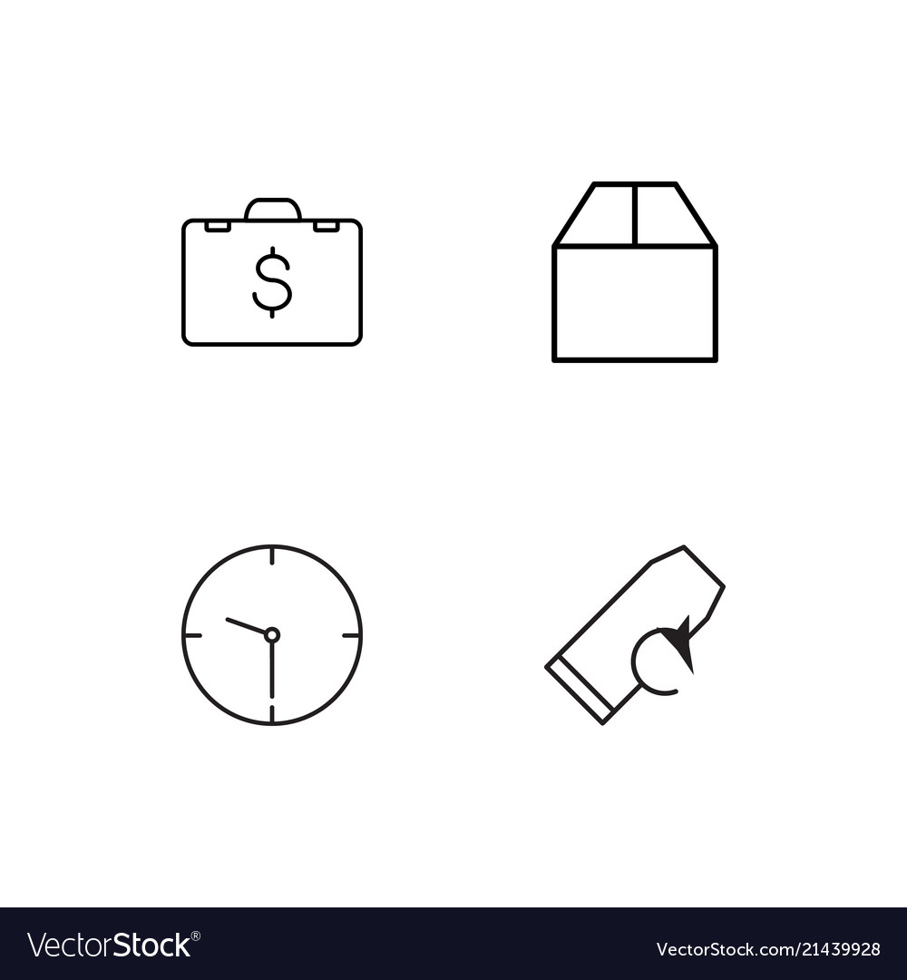 Business linear icons set simple outline