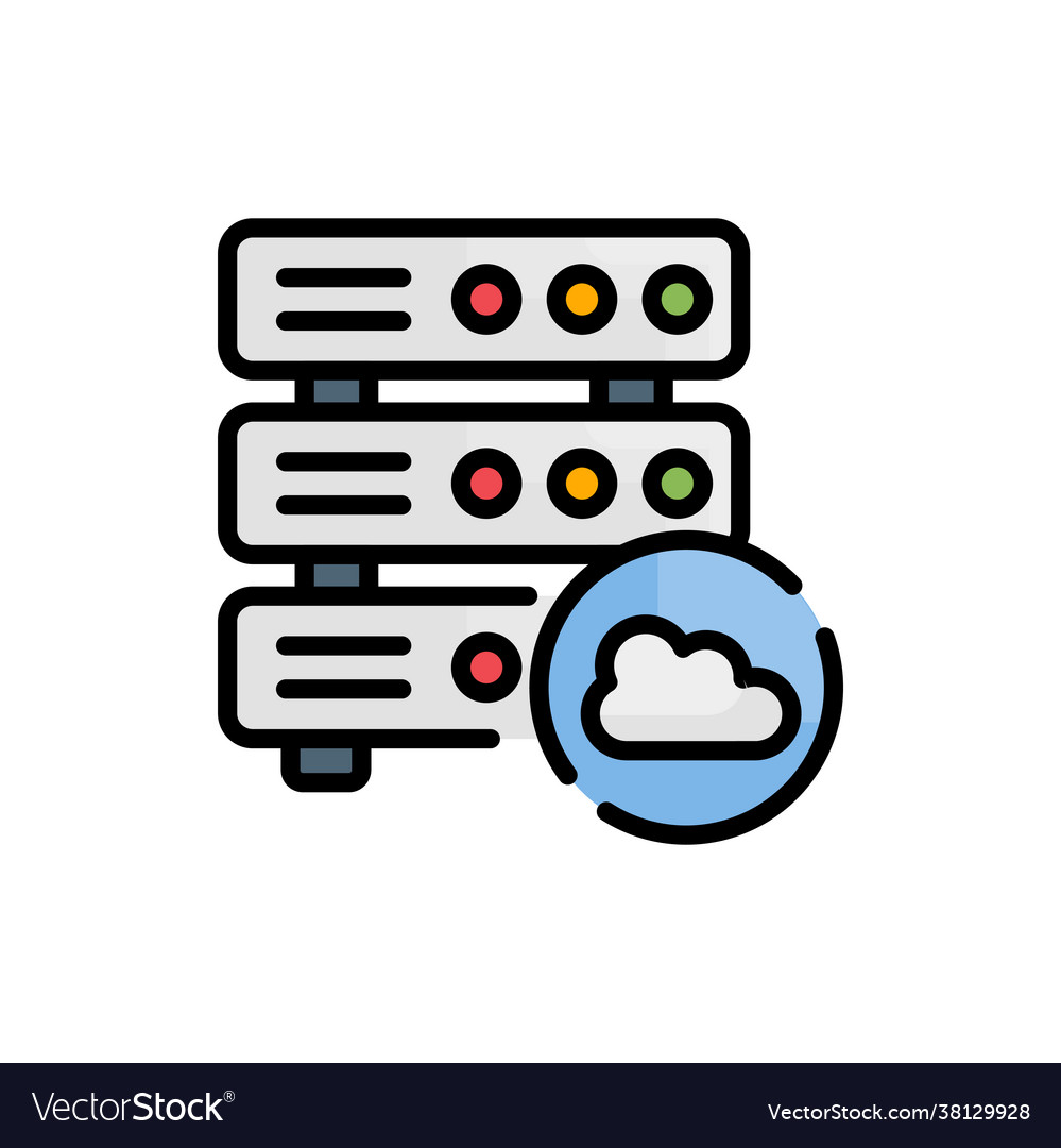 Cloud database style Vector Image Cloud database style