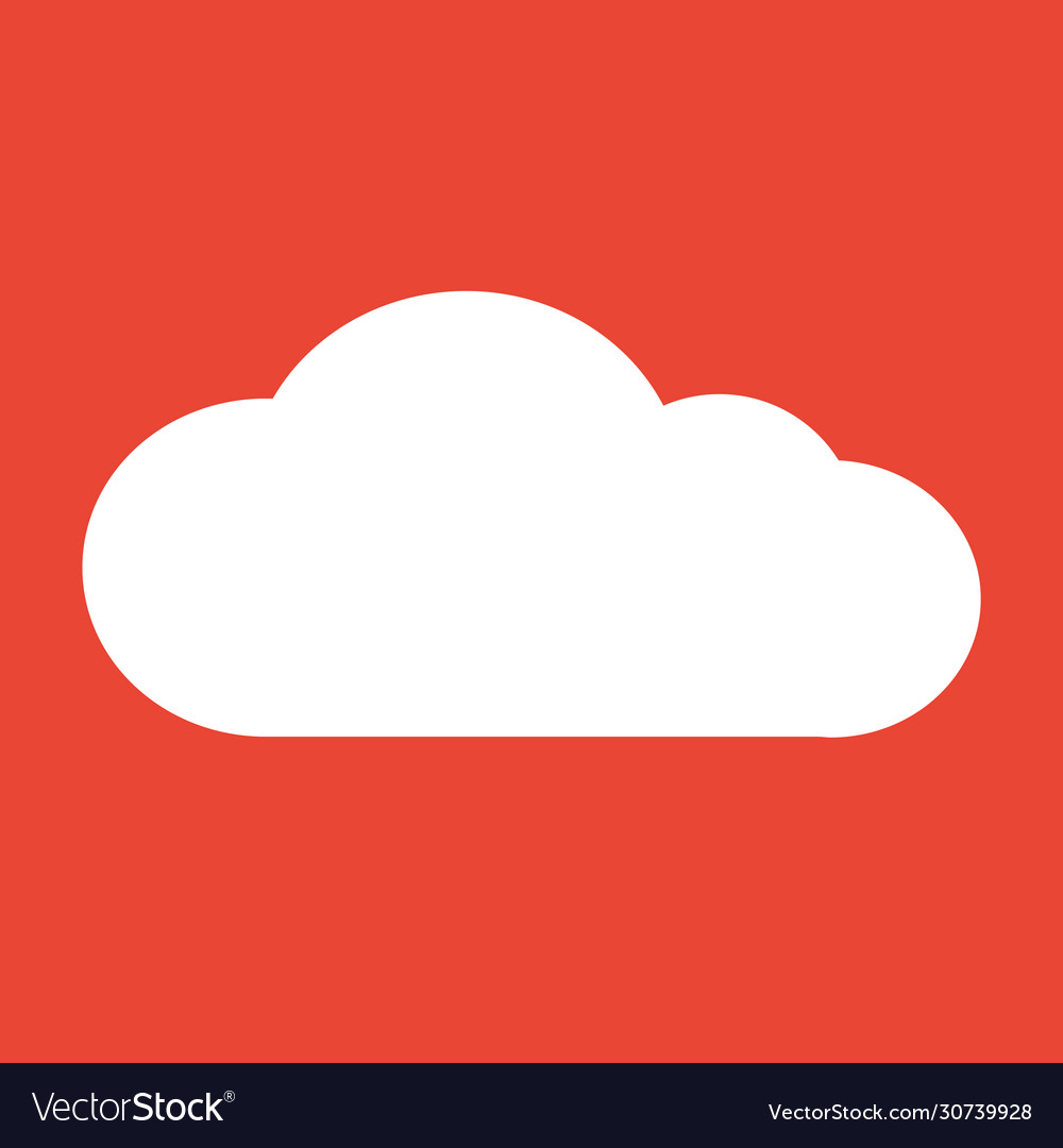 Cloud icon for websites and apps image on red vector image Cloud icon for websites and apps image on red