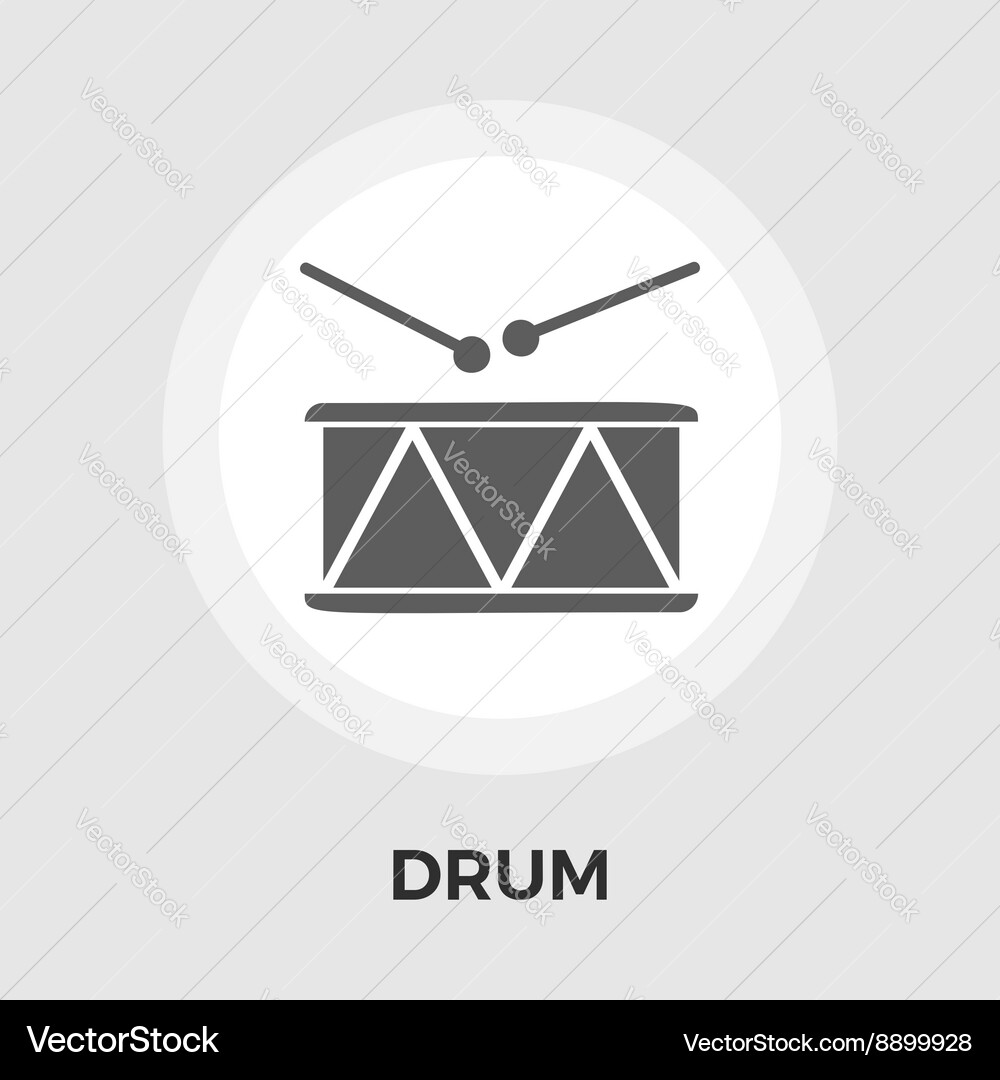 Drum flat icon Royalty Free Vector Image - VectorStock