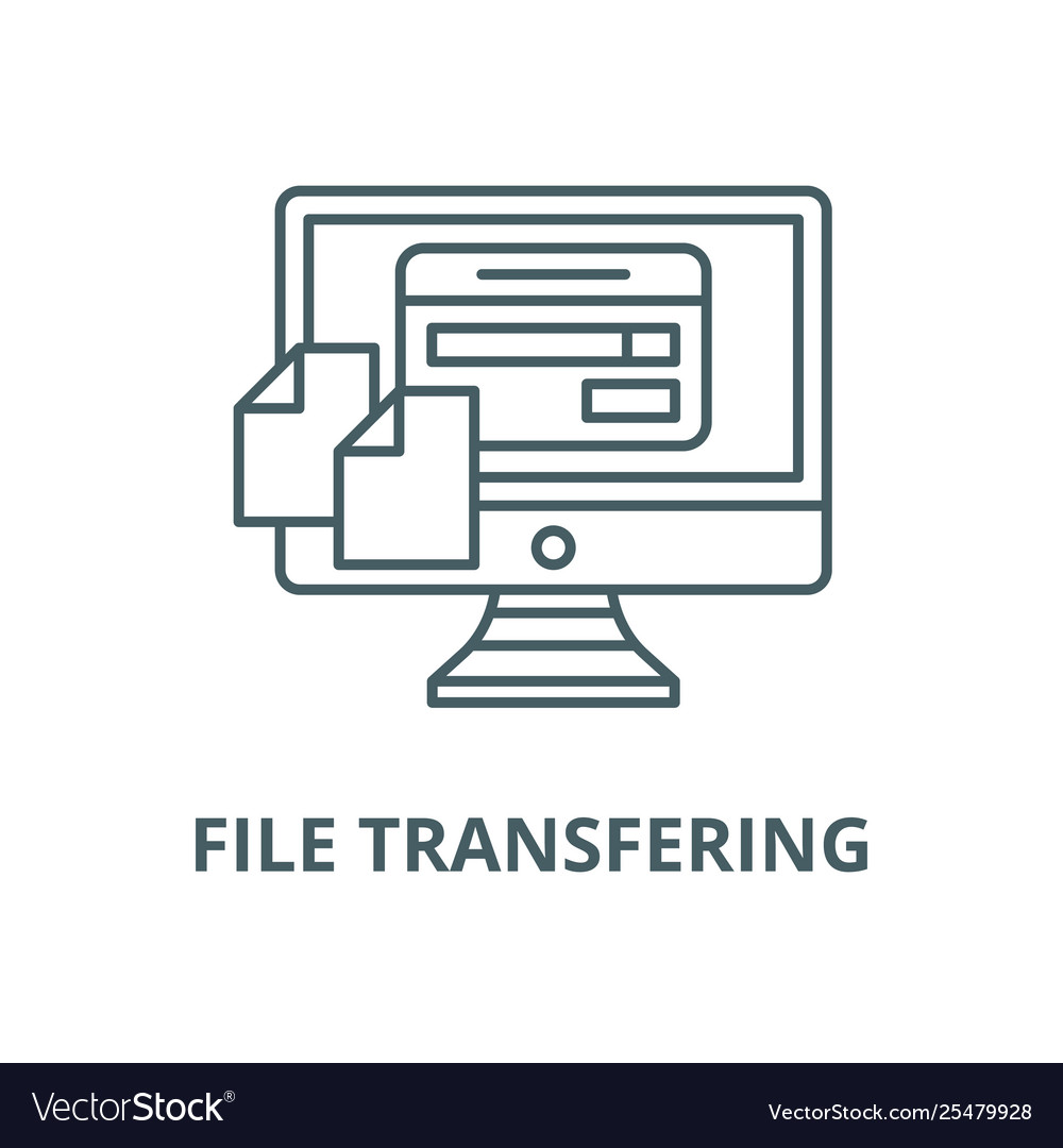 File transferring line icon linear concept