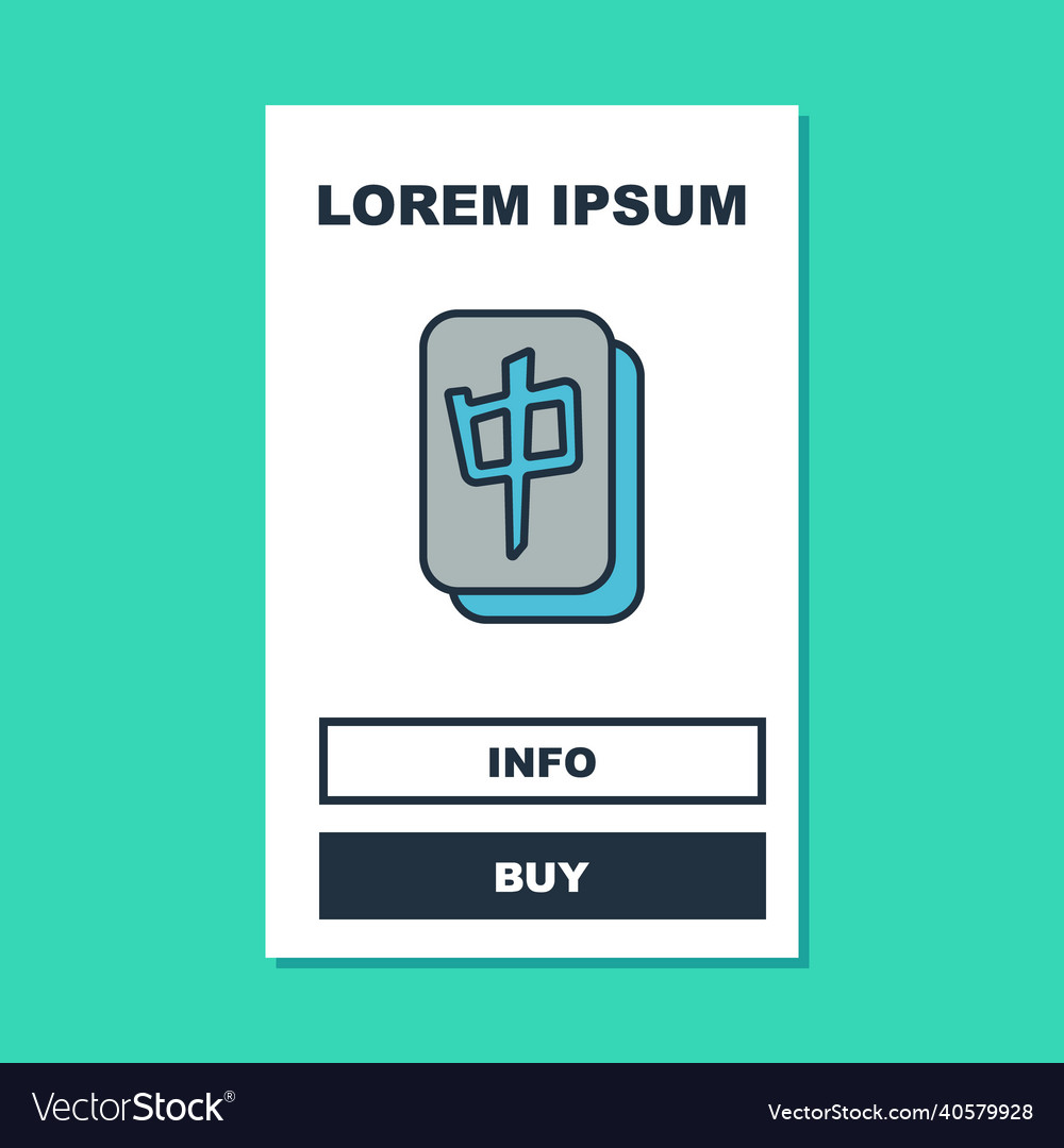 Filled outline mahjong pieces icon isolated Vector Image Filled outline mahjong pieces icon isolated