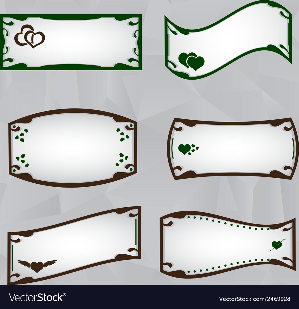 Frame border set with heart symbols eps10