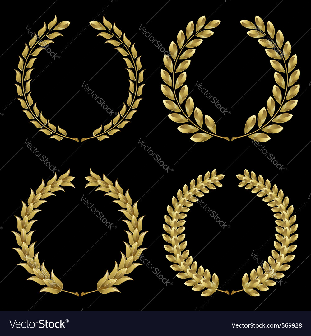 Gold laurel wreath Royalty Free Vector Image - VectorStock