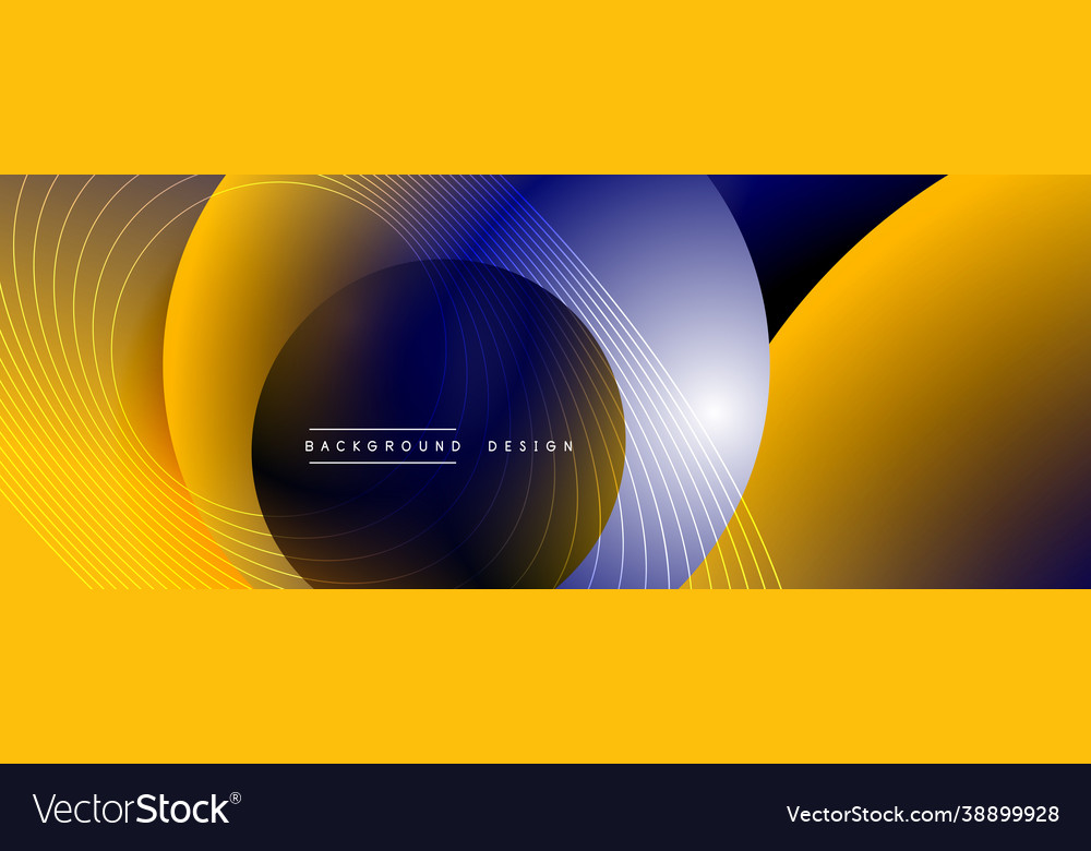 Gradient circles with shadows techno vector image Gradient circles with shadows techno