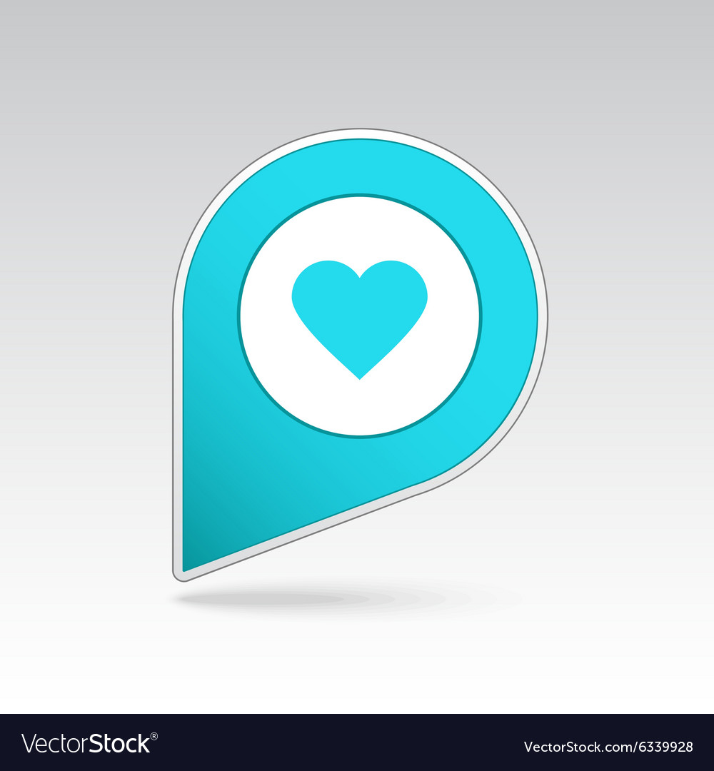 Heart pin map icon pointer markers