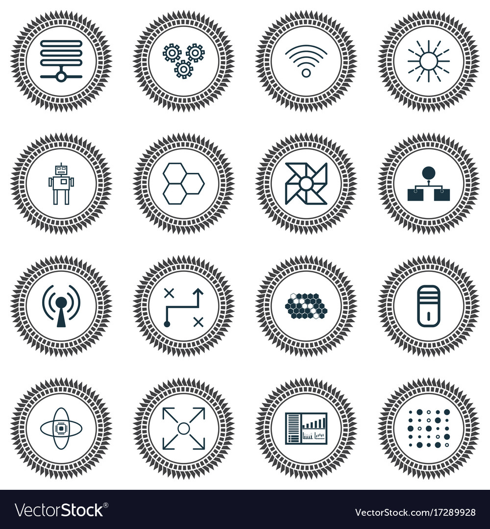 Learning icons set collection of wireless