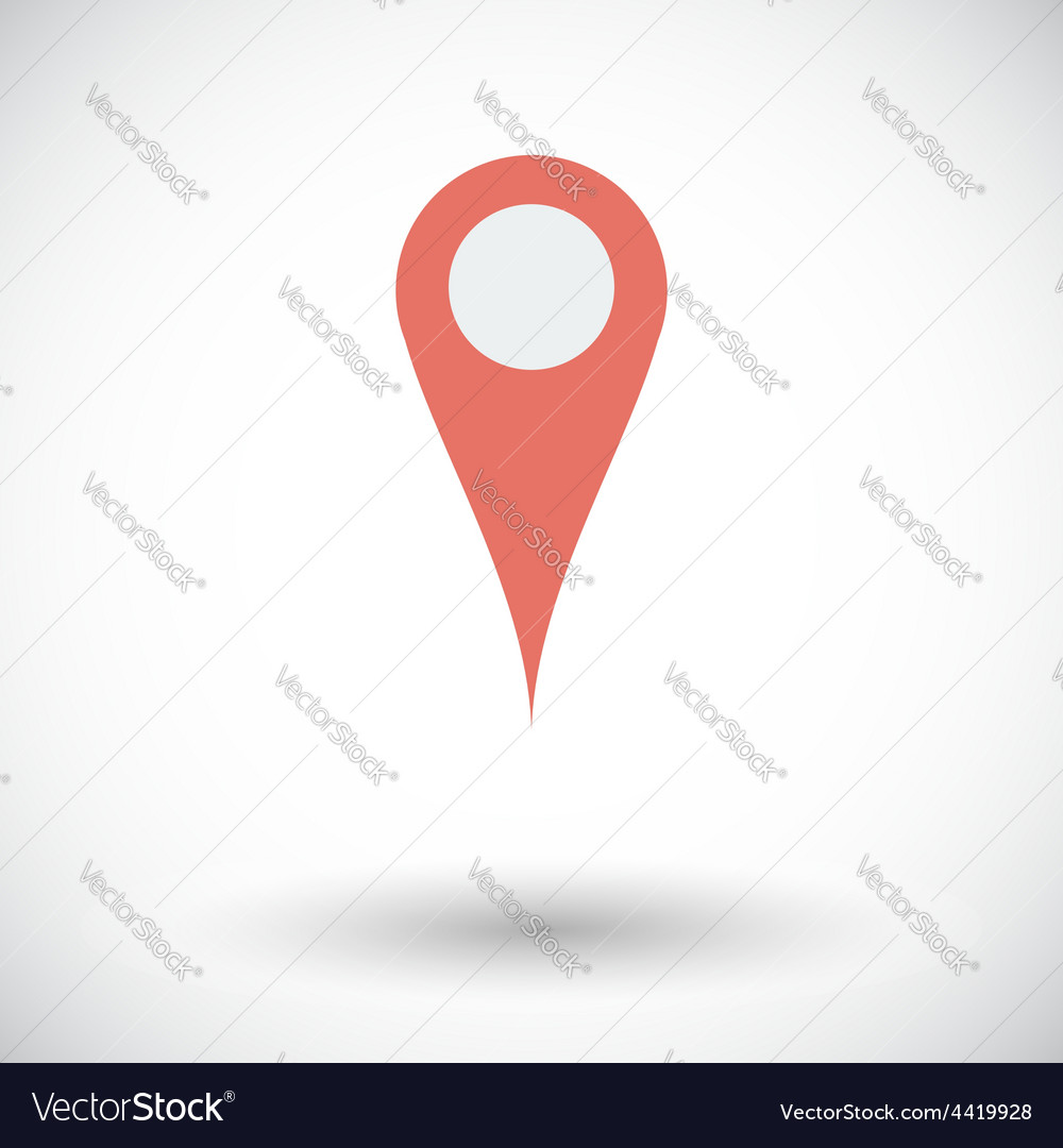Map pointer single flat icon