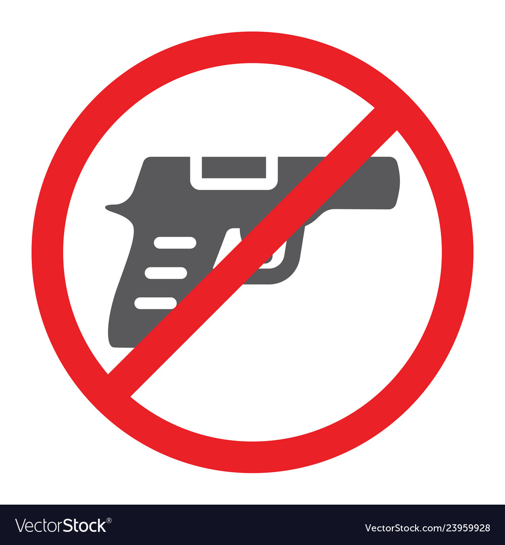 No gun glyph icon prohibited and restriction