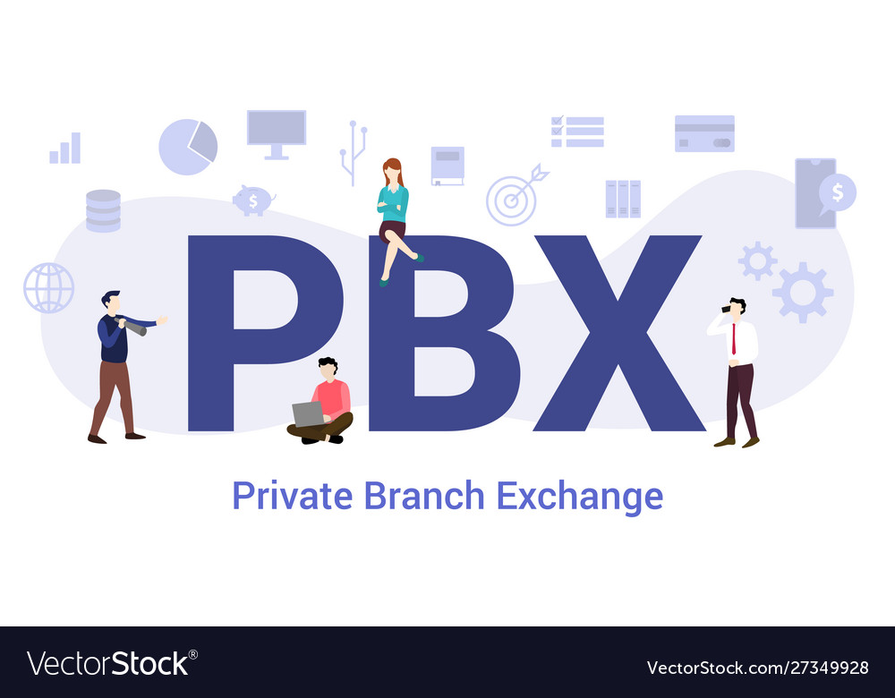 Pbx private branch exchange concept with big word