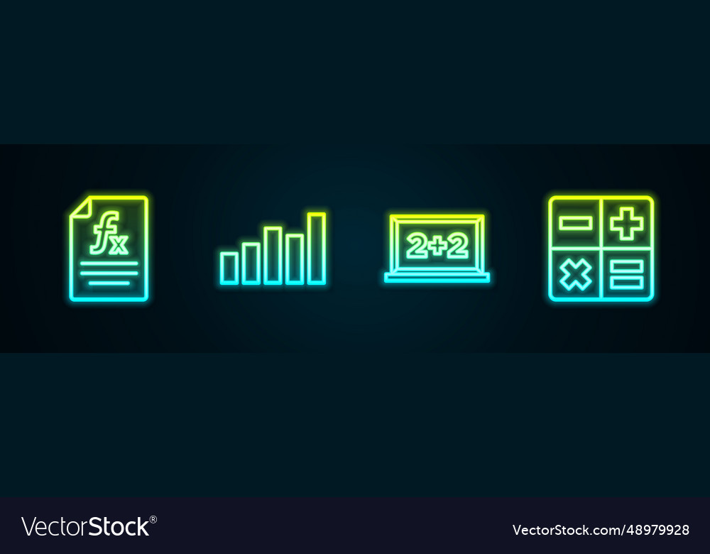 Set line function mathematical symbol graph vector image Set line function mathematical symbol graph