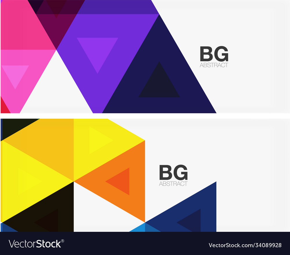 Set mosaic triangle pattern abstract vector image Set mosaic triangle pattern abstract