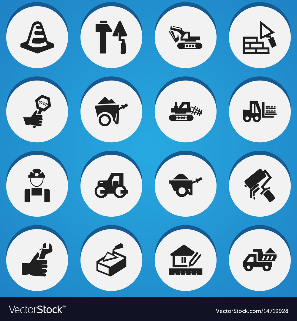 Set of 16 editable structure icons includes